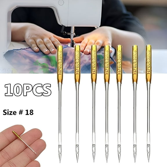 VANIDO 10PCS Big Eye Sewing Machine Universal Regular Sewing Needles