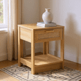 thumbnail image 2 of Homy Casa Rattan Front Accent Cabinet with Storage Shelf for Living Room Corner Decor, Natural, 2 of 8