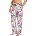 thumbnail image 3 of Kdxio Lilies Flowers Print Men's Sleep Pajama Pant Lounge Pants with Pockets, 3 of 8