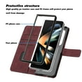 thumbnail image 3 of Allytech Galaxy Z Fold 3 Case with Credit Card Slots, Anti-Scratch PU Leather & PC Frame Shockproof Folio Magnetic Closure Case for Samsung Galaxy Z Fold 3 2021, Winered, 3 of 5