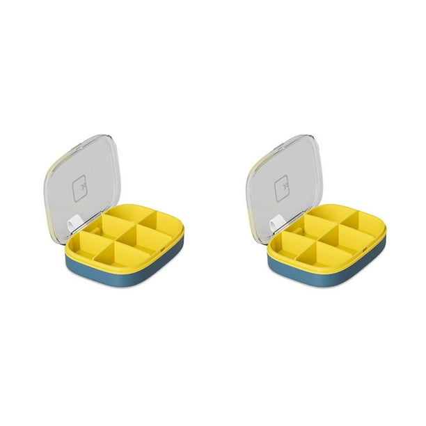 Advancent Caja de pastillas Contenedores de viaje portátiles Mini porta medicinas Diseño de compartimento A prueba de humedad Alta capacidad Type2 NO2