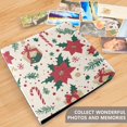 thumbnail image 4 of FORMRS 3 Ring Photo Album 4"x6" Self Adhesive Large Capacity PU Leather Cover, Christmas Floral, 4 of 7