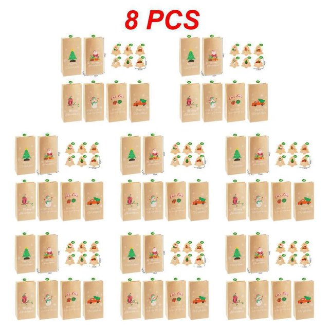 Tarjetas de Felicitación pequeñas plegables de Feliz Navidad, 1 ~ 8 piezas/1 Juego, tarjeta de felicitación de Navidad, DIY, postal de Año Nuevo, tarjeta de regalo, decoración de fiesta de navidad
