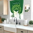 thumbnail image 5 of St. Patrick's Day Tie Up Curtains 45 Inches Long, Kitchen Window Curtains Over Sink, Farmhouse Lucky Leaves Stripes Border Small Window Curtains Shade Balloon Curtains Valances for Bedroom 34"x45", 5 of 8