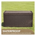 thumbnail image 4 of KWUXIN 95 Gallon Deck Box Large Resin Outdoor Storage Box, Waterproof and UV Resistant Lockable for Outdoor and Patio, Large Storage Cabinet for Patio Furniture, Garden Tools and Pool Supplies, Brown, 4 of 5