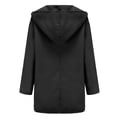 thumbnail image 4 of Duqingm Womens Winter Coats Women's Winter Double Breasted Wool Coat Long Sleeve Notch Lapel Long Trench Coat Black,L, 4 of 4