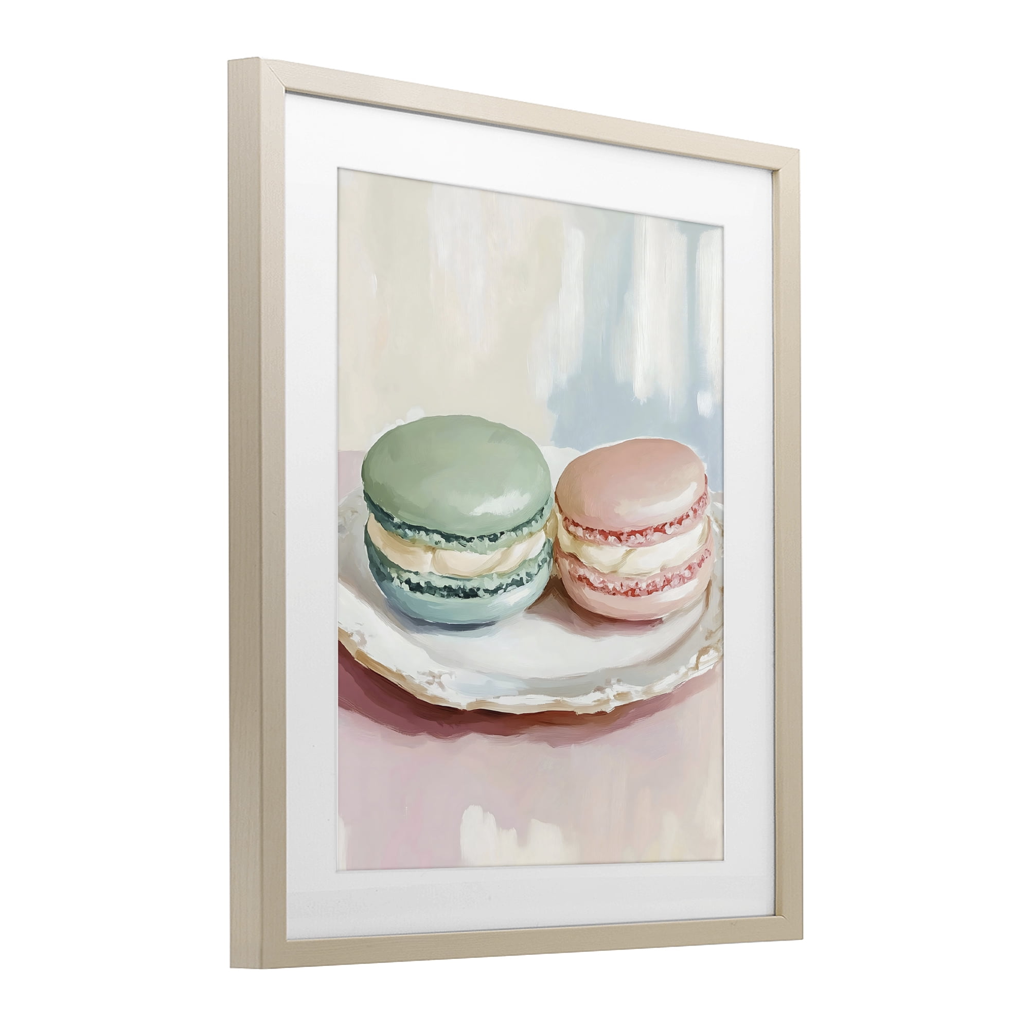 Stupell Industries Pastel Macarons on Plate Birch Framed Print Under Glass, design by The Prints Vibe