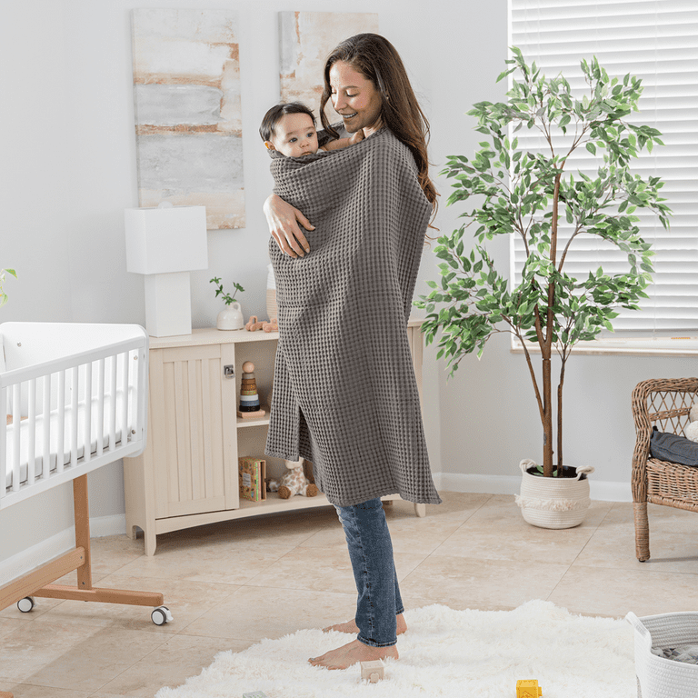 Comfy Cubs Waffle Weave Blanket 40 x 40 Charcoal Waffle Baby Blanket for Bed Couch Crib and Stroller 100 Cotton Soft Textured Toddler