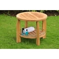 thumbnail image 2 of WholesaleTeak Outdoor Patio Grade-A Teak Wood Round Shower Spa Bench Stool Outdoor Patio Garden #WMAXUM8, 2 of 2
