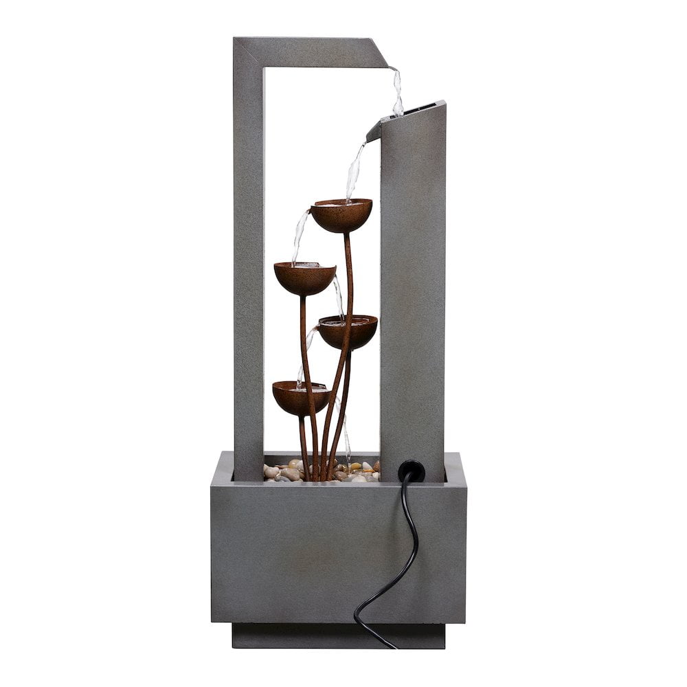 Hi-Line Gifts Cascading Cups Outdoor Garden Water Fountain - 38.25"