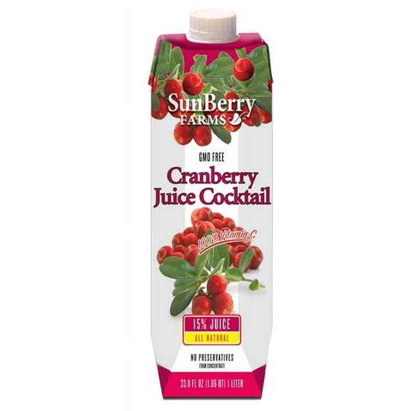 Sunberry Farms, Cranberry Cocktail Juice 33.8 fl oz. (12 count)