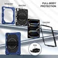 thumbnail image 3 of Heavy Duty Shockproof Case for iPad Pro 13 2025 / 2024,Anti drop silicone+PC Layer Protective Case 360 ° Rotating Handle Stand ,Shoulder Strap,Dark blue, 3 of 8