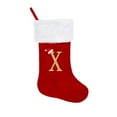 thumbnail image 2 of 17 Inches Monogram Christmas Stockings Red Velvet with White Super Soft Plush Cuff Embroidered Xmas Stockings Classic Personalized Stocking Decorations for Family Holiday Season Decor, 2 of 36