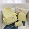 thumbnail image 6 of 3 Piece Striped Backpack Set, Sweet Bow Decor Student Backpack with Crossbody Bag & Pencil Case, Large Capacity College Daily Bookbag, 6 of 6
