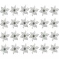 thumbnail image 4 of 24Pcs Christmas Glitter Artificial Poinsettia Flowers Xmas Poinsettia Artificial Wedding Flowers Decorations Xmas Tree Ornaments for Party Favors, 6inch, 4 of 9