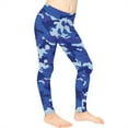 thumbnail image 3 of COEQINE Camo Blue Girl's Yoga Legging Breathable Athletic Sport Legging High Waist Pants for School Gym, for 4-5 Years Kids Girls, 3 of 7