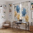thumbnail image 5 of Blue Yellow Tulips Kitchen Curtain for Berdoom Living Room Cafe 72 Inch Length, Retro Farmhouse Flower Barn Doors Wooden Tiers Curtains Light Filtering Drapes Window Treatment 2 Panels 52"Wx72"L, 5 of 8