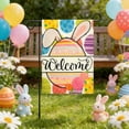thumbnail image 4 of Easter Eggs Welcome Garden Flag 12x18 Inch Vertical Double Sided Easter Colorful Small Flags Farmhouse Outside Decoration For Yard (ONLY FLAG), 4 of 6