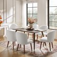 thumbnail image 2 of Upholstered White Dining Chairs Set of 6 Armless Side Chairs Solid Wood Legs Restaurant Kitchen, 2 of 8