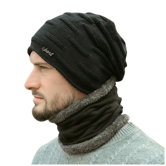 Mens Womens Hats Beanie Hats for Women Men's Winter Knitted Windproof Hood Scarf Coif Winter Knit Hat Warm Hats for Men