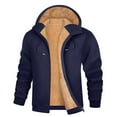 thumbnail image 4 of Yievot Men's Sherpa Lined Zip Up Hoodies Thick Fleece Heavyweight Jacket Winter Thermal Zipper Sweatshirt with Pocket, 4 of 8