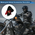 thumbnail image 3 of Accesorios para Casco de Motocicleta Decoración Orejas de Gato Triangulares con Moño Rojo para Cascos de Motocicleta Bicicleta Esquí Pegatina de Piel Negra 2 Juegos, 3 of 6
