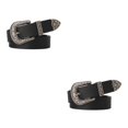 thumbnail image 4 of Guardoinrt Ceintures en Faux Cuir avec Boucle Sculptée pour Femmes Jeans Robe Noire Type A 2Set, 4 of 6