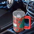 thumbnail image 5 of 30oz Holiday Tumbler with Straw and Handle, Snowman Stainless Steel Insulated Cup Holiday Coffee Water Bottle, 5 of 5