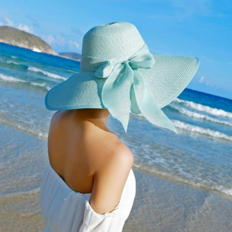 Buy （Sky Blue）2019 Ladies Summer Hats With Brim New Brand Straw