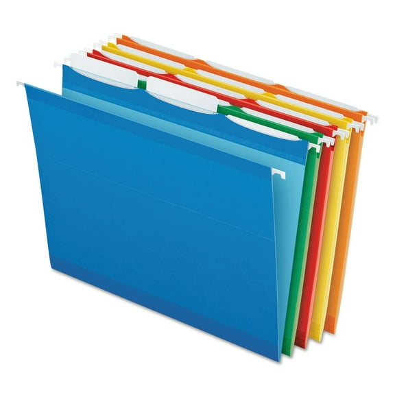 Pendaflex 42621 Colored Reinforced Hanging Folders, 1/3 Tab, Letter, Asst (25/Box)