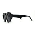 thumbnail image 4 of Womens Tropical Monstera Foliage Leaf Mod Cat Eye Sunglasses All Black, 4 of 4