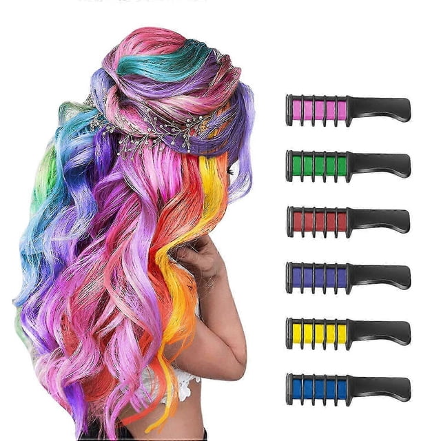 Hair Chalk Comb Temporary DIY Hair Color For Girls Kids 26-27s