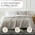 thumbnail image 2 of Elegant and Chic Lightweight Reversible Winter Brush Floral Patterned Quilt Set by Southshore Fine Linens, 2 of 9