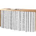 thumbnail image 2 of White Boho Cabinet Curtain 28"W x 51"L, Country Abstract Black Geometric Striped Dust-Proof Privacy Curtain for Closet Shelves Self Adhesive, Sink Skirt for Bathroom Vanity Kitchen Laundry Room, 2 of 9