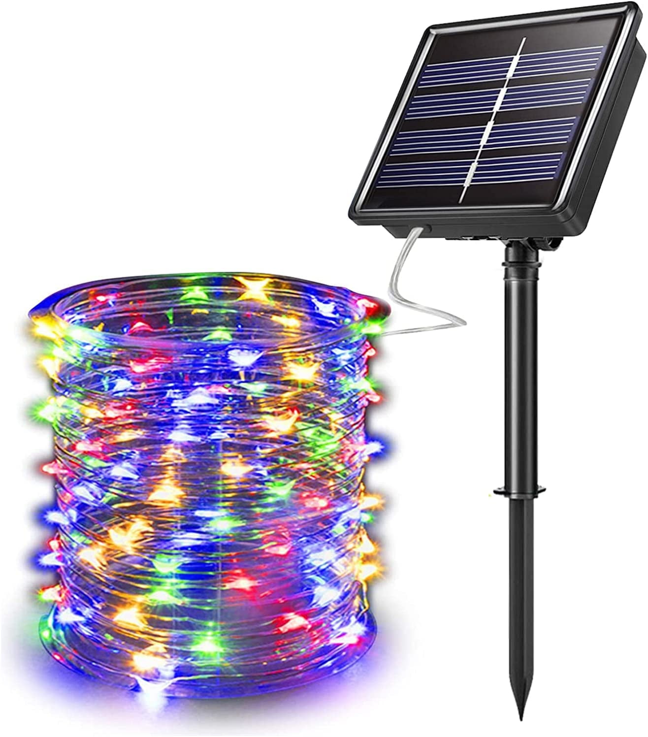 Solar Rope String Lights Outdoor 72FT 200 LED Waterproof Solar Powered Fairy 8 1 