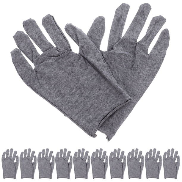 12 guantes de algodón, guantes de trabajo grises, guantes de trabajo manual, guantes de trabajo de protección de seguridad para uso industrial para protección de tráfico y trabajo