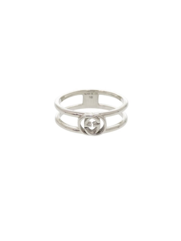 Pre-Owned Gucci Interlocking G #18 (approx. 1) Sterling Silver 925 Ring 1643GUCCI