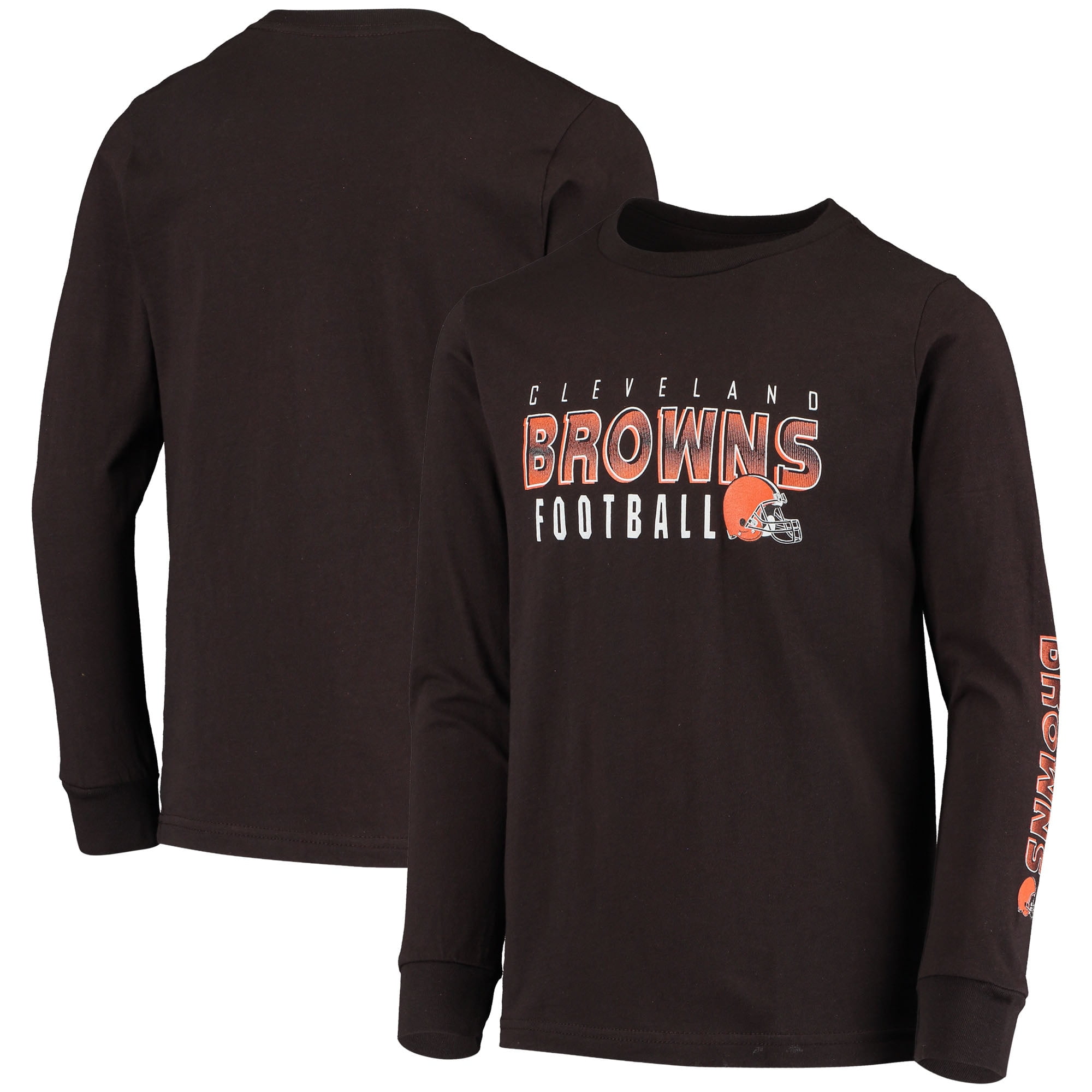 Youth Brown Cleveland Browns Hit Long Sleeve T-Shirt ...