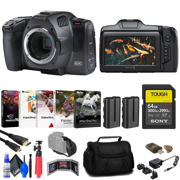Blackmagic Appareil Photo de Cinéma de Poche Design 6K G2 + 64 Go SF-G Carte Tough + Plus