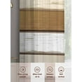 thumbnail image 3 of Vintage Geometric Brown Sheer Curtains for Living Room Bedroom Farmhouse Country Chic Wood Grain Sheer Curtains 63 Inch Long 2 Panels Set Light Filtering Curtain Window Treatments Drapes, 3 of 6