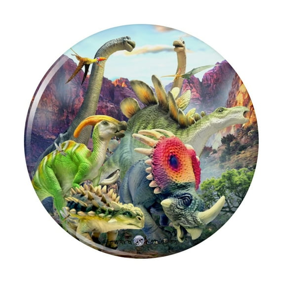 Dinosaurs Jurassic Dino Valley Pinback Button Pin