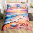 thumbnail image 2 of Erosebridal Marine Starfish Duvet Cover, Coastal Beach Bedding Sets, Seashell Decor, Reversible 2 Pieces（No Comforter）, 2 of 6