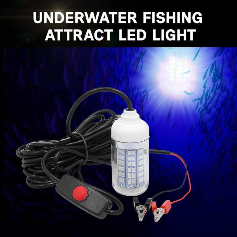 Green Blue 15W LED Led Fishing Light Night Lamp Underwater Fish Attract  Tool