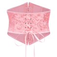 thumbnail image 4 of Fiaer Corset Womens Brocade Underbust Boned Bustier Waist Jacquard Cincher for Halloween Christmas Party Pink XL, 4 of 7