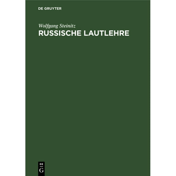 Russische Lautlehre, (Hardcover)