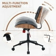 thumbnail image 6 of HAWGUAR Armless Home Office Chair with Wheels Mid Back Modern Walnut Chair Small Desk Chair No Arms Leather  Computer Chair for Office, Meeting Room,Makeup Room (Black), 6 of 7