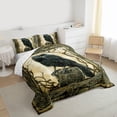 thumbnail image 3 of jejeloiu Boho Bohemian Theme Queen Comforter Set,Black Bird Raven Crow Bedding Comforter Set For Men Women Reversible 3 Pieces, 3 of 8