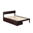thumbnail image 3 of AFI Boston 14" Full Wood Platform Bed Frame with Set of 2 Storage Drawers, Espresso, 3 of 8
