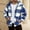 Blue, variant on FDGIU ‌Zip Up Hoodie for Men Jacket - Fleece Plaid Jacket Warm Winter Hooded Coat