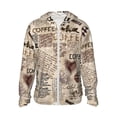 thumbnail image 2 of Uemuo Abstract Coffee Pattern With Letters Pattern Women's Full Zip UPF 50+ Sun Protection Hoodie Jacket Long Sleeve Sun Shirt Hiking Outdoor Performance with Pockets-Large, 2 of 9